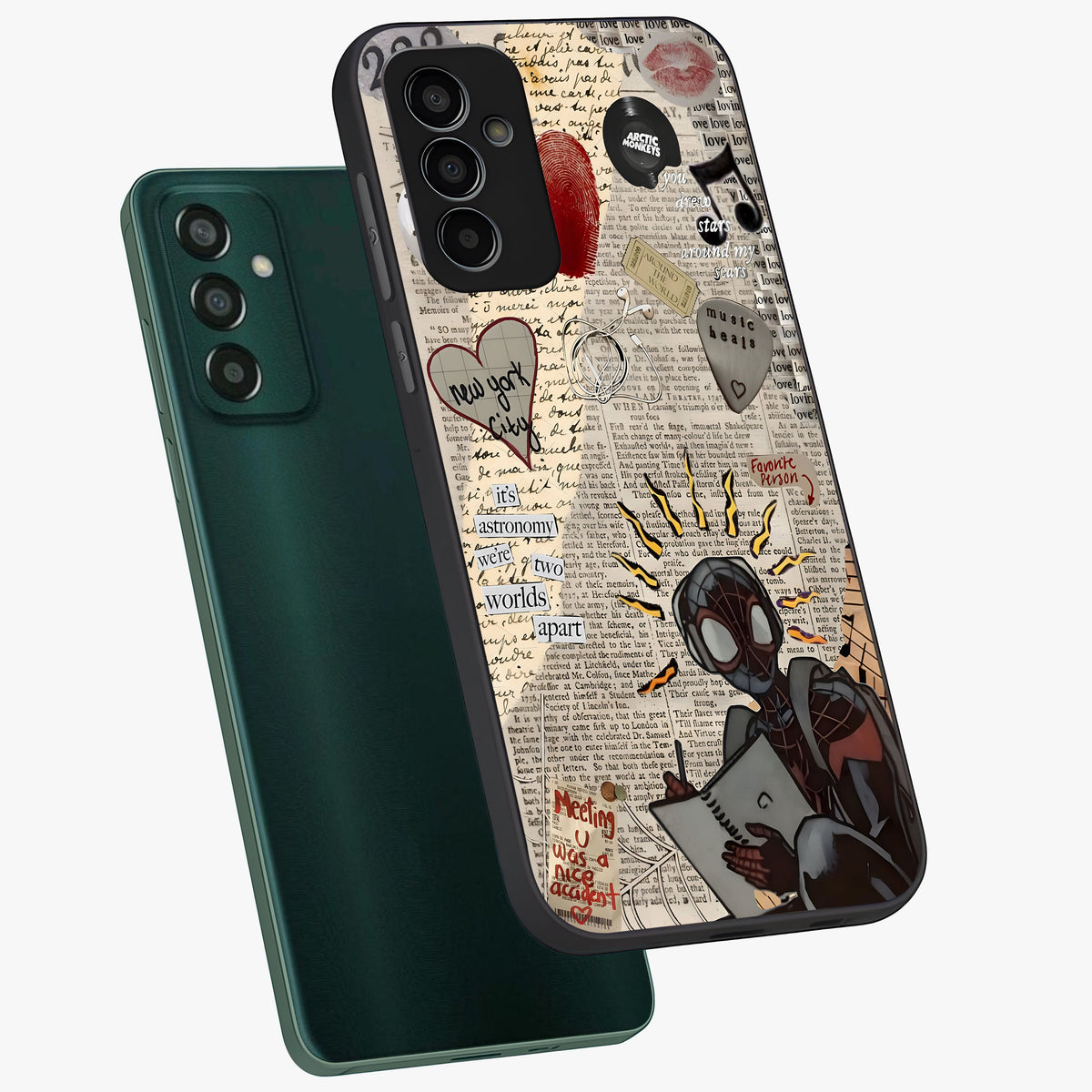 City Dream Sketch Glass Case displayed in angled mockup highlighting minimal city illustration with aesthetic sketch style.