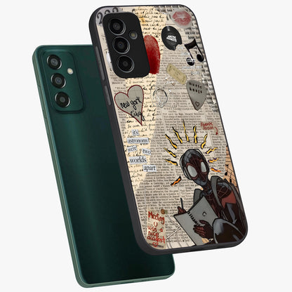 City Dream Sketch Glass Case displayed in angled mockup highlighting minimal city illustration with aesthetic sketch style.