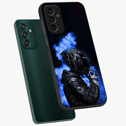 Cyber Sentinel Protocol Glass Case displayed in angled mockup highlighting digital cyber design with sci-fi aesthetic style.