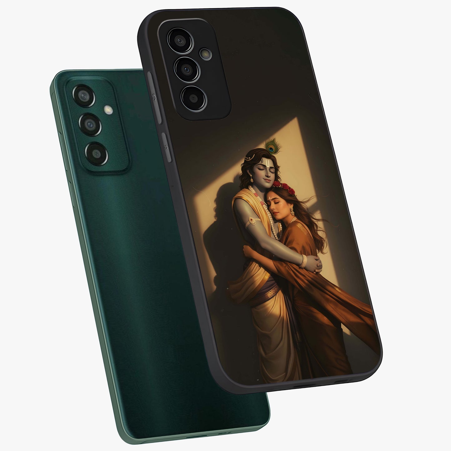 Divine Eternal Love Glass Case displayed in angled mockup highlighting elegant divine inspired design with peaceful aesthetic.