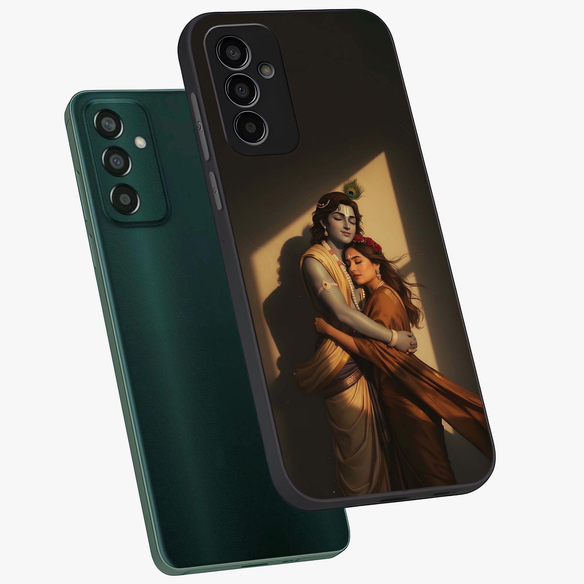Divine Eternal Love Glass Case displayed in angled mockup highlighting elegant divine inspired design with peaceful aesthetic.