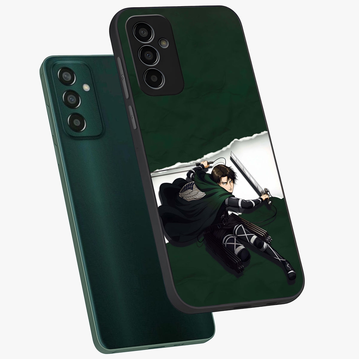 Emerald War Vanguard Glass Case displayed in angled mockup highlighting intense battle inspired design with emerald tone aesthetic.