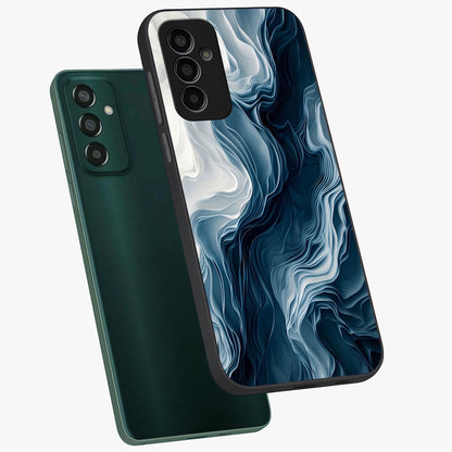 Ethereal Paper Marble Glass Case displayed in angled mockup highlighting elegant marble pattern with modern aesthetic style.
