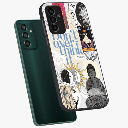 Ethereal Thoughts Glass Case displayed in angled mockup highlighting soft abstract design with calm ethereal aesthetic.