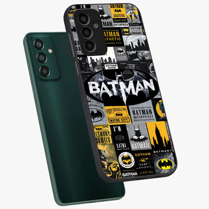 Knight Gotham Rise Glass Case displayed in angled mockup highlighting powerful knight silhouette design with dramatic aesthetic.