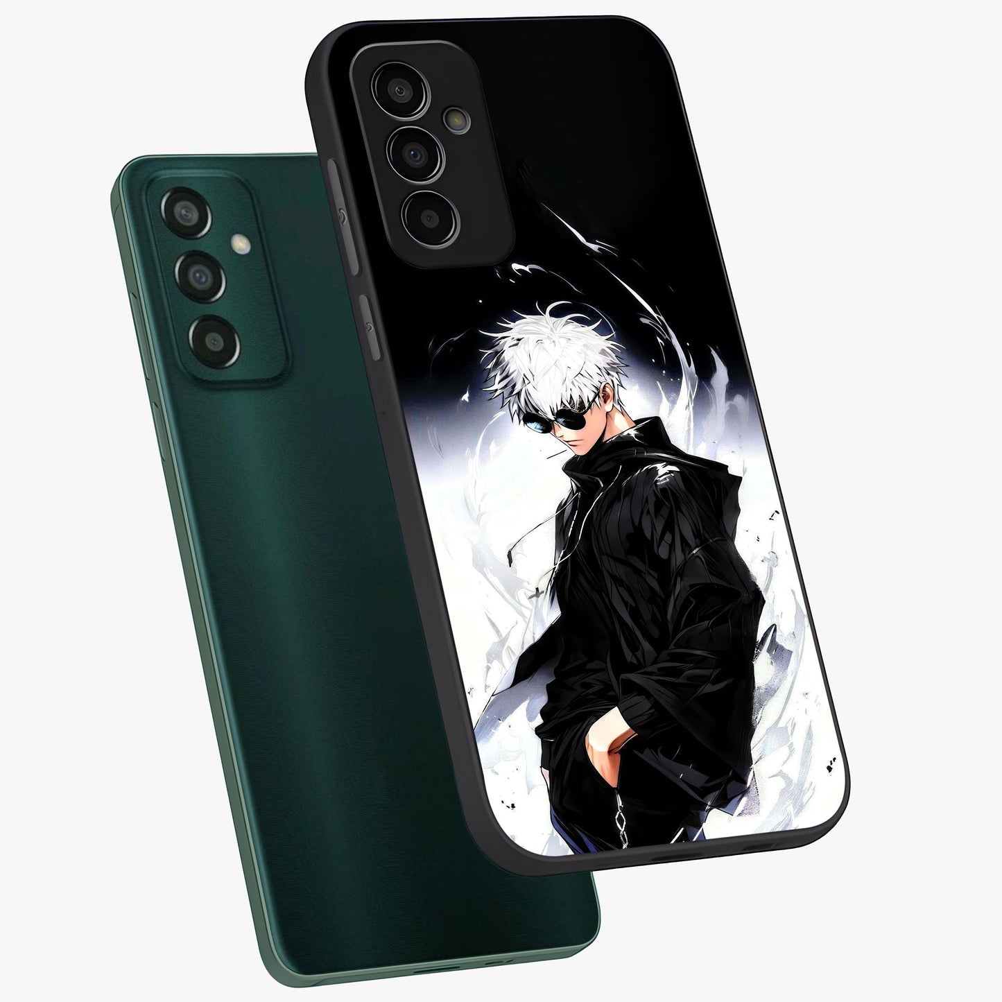 Limitless Shadow King Glass Case displayed in angled mockup highlighting dramatic dark hero design with intense aesthetic.