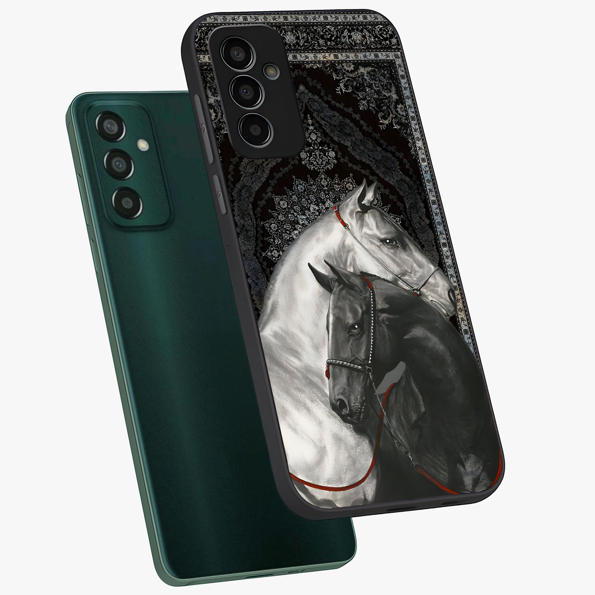 Majestic Ride Legacy Glass Case displayed in angled mockup highlighting sleek vehicle design with bold racing aesthetic.