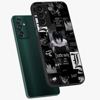 Midnight Chaos Mind Glass Case displayed in angled mockup highlighting chaotic artistic design with dramatic midnight aesthetic.