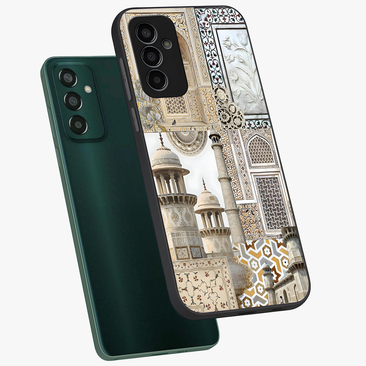 Mughal Marble Legacy Glass Case displayed in angled mockup highlighting elegant heritage marble artwork with royal aesthetic.
