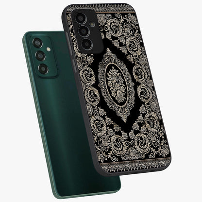 Noir Bloom Elegance Glass Case displayed in angled mockup highlighting refined flower design with stylish noir aesthetic.
