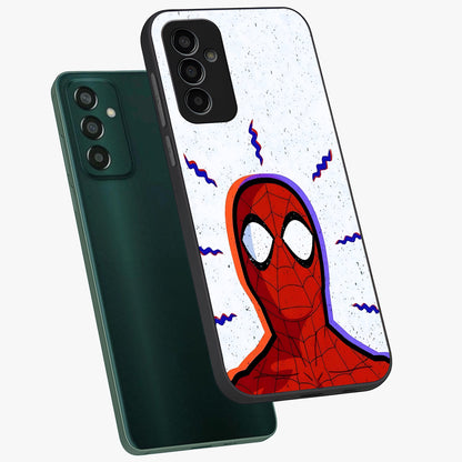 Omg Spiderman Glass Case displayed in angled mockup highlighting dynamic hero illustration with action comic aesthetic.