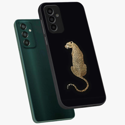 Regal Leopard Glass Case displayed in angled mockup highlighting powerful animal illustration with stylish wild aesthetic.