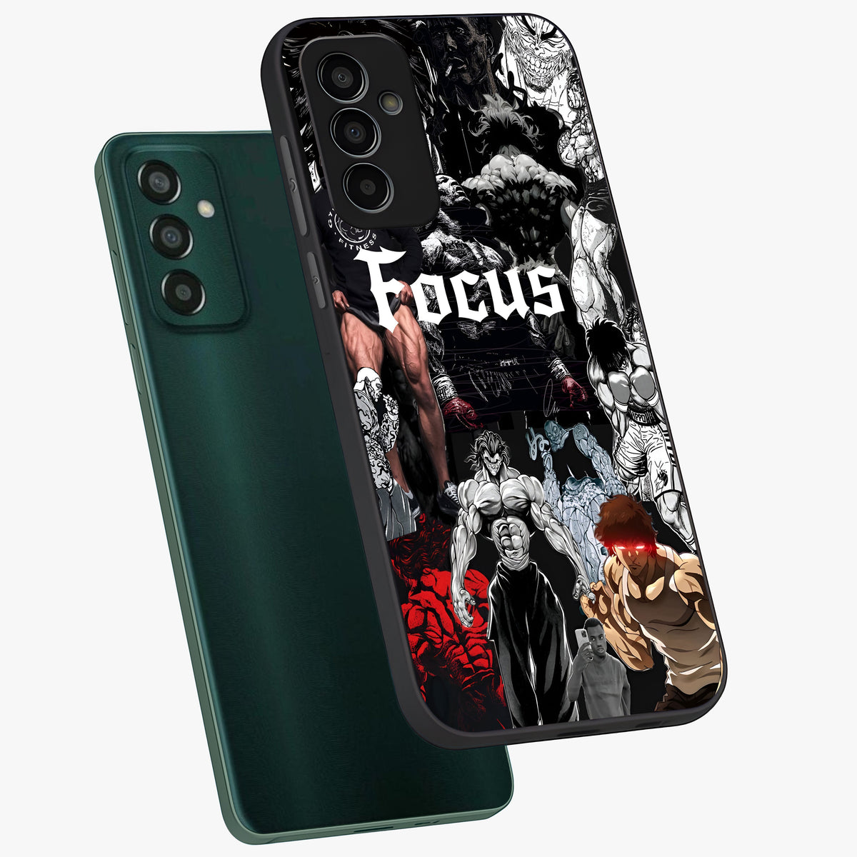 Relentless Power Focus Glass Case displayed in angled mockup highlighting bold statement design with modern aesthetic style.