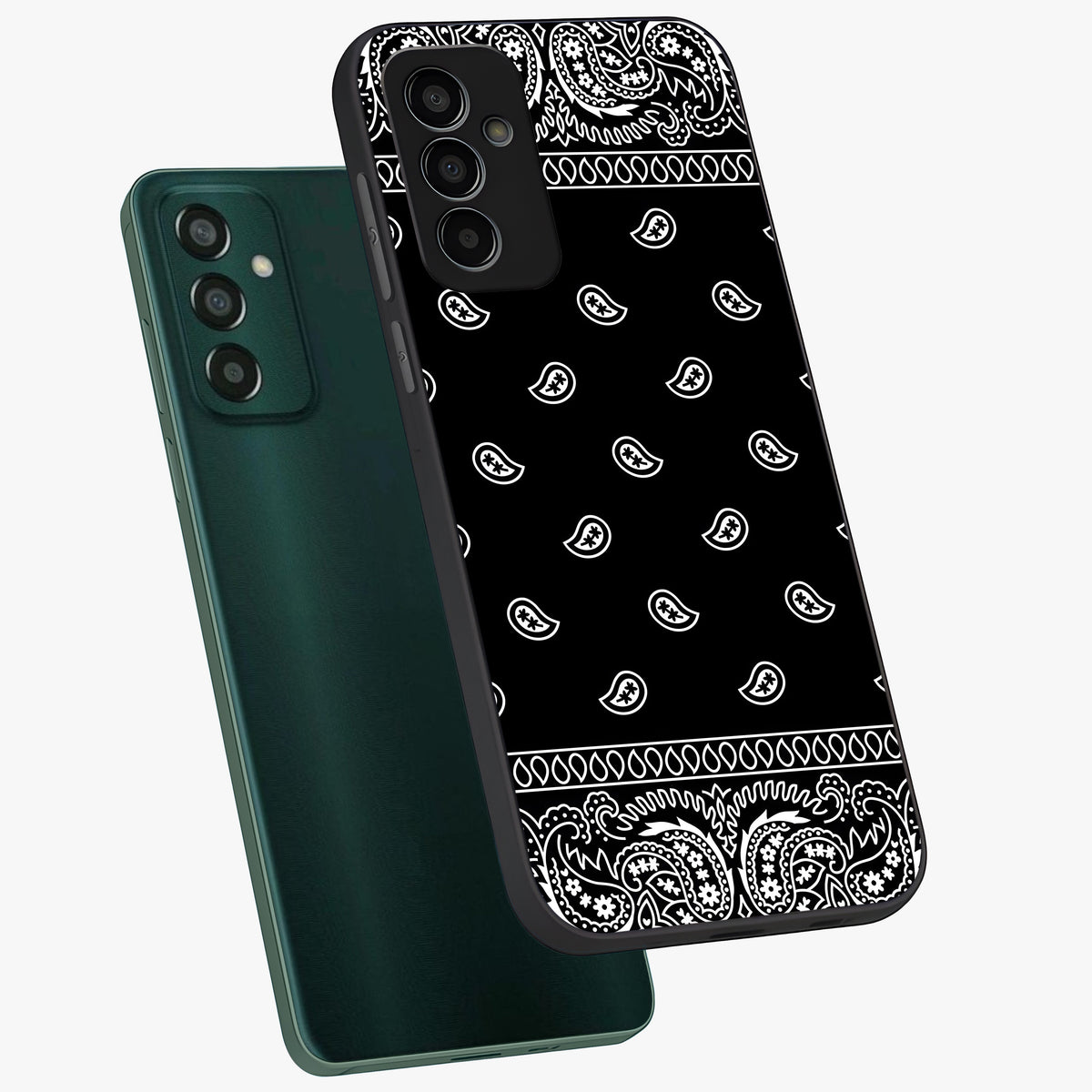 Retro Rebel Threads Glass Case displayed in angled mockup highlighting retro inspired graphic design with rebellious aesthetic.
