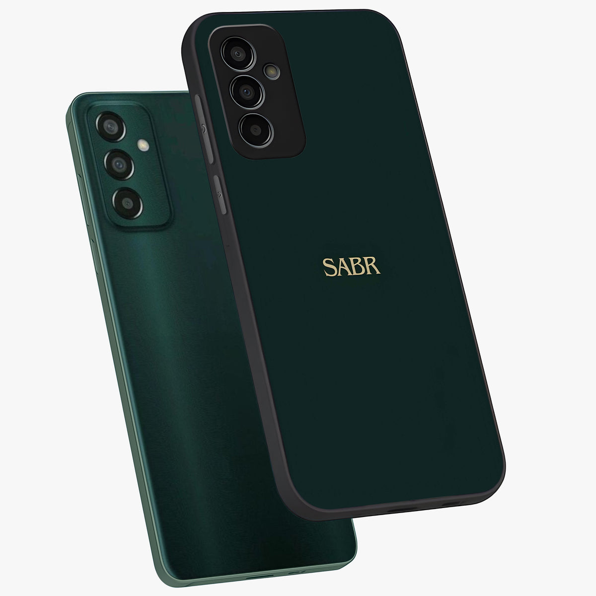 Sabr Minimal Patience Glass Case displayed in angled mockup highlighting simple inspirational design with clean aesthetic style.