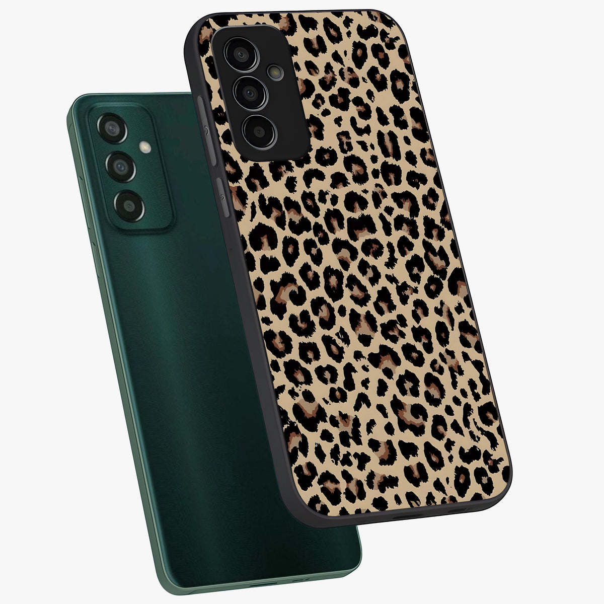 Savage Chic Pattern Glass Case displayed in angled mockup highlighting bold fashion inspired design with chic aesthetic.