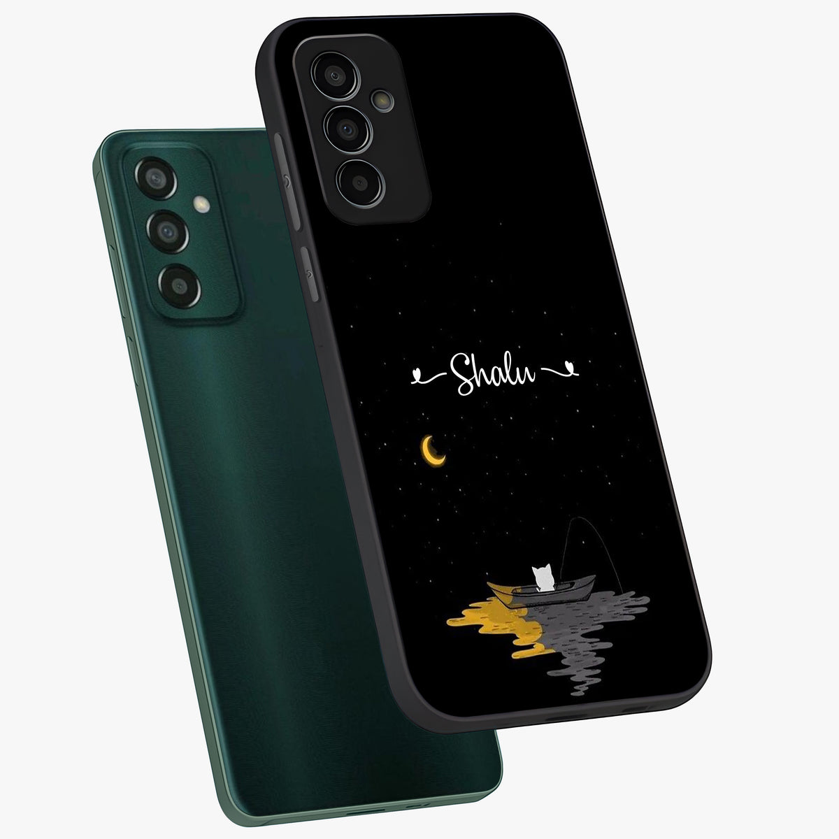 Silent Night Row Glass Case displayed in angled mockup highlighting peaceful evening design with dreamy night aesthetic.