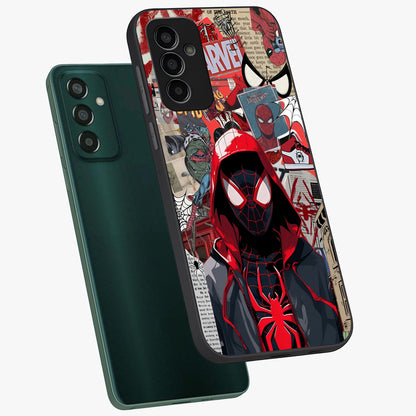 Spider Collage Street Glass Case displayed in angled mockup highlighting dynamic street style collage design with comic aesthetic.