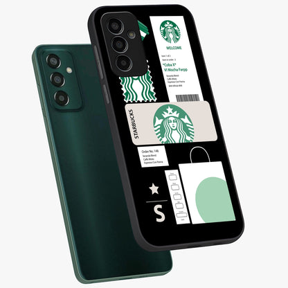 Starbucks Mocha Glass Case displayed in angled mockup highlighting stylish mocha themed design with cozy café aesthetic.