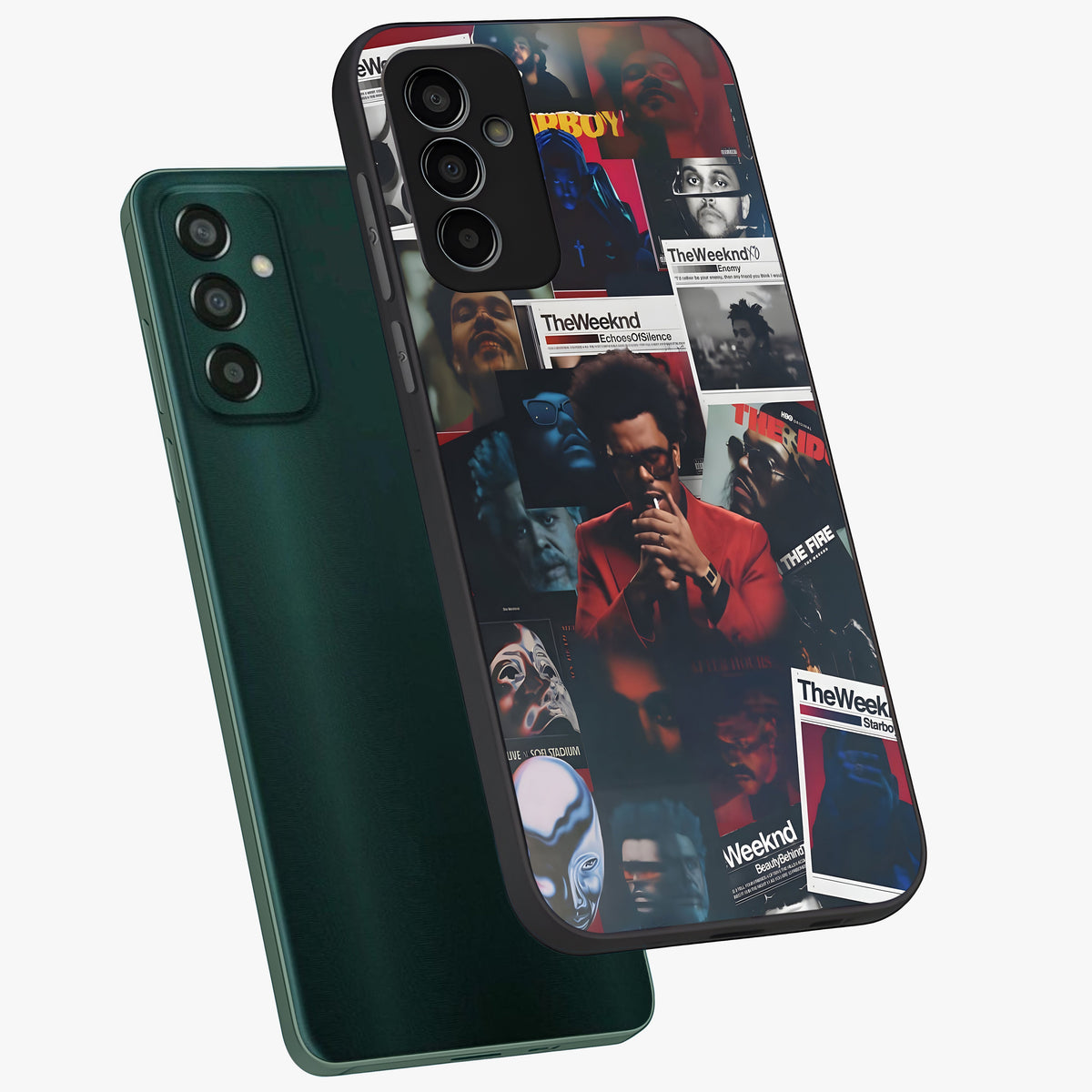 The Weeknd Glass Case displayed in angled mockup highlighting stylish pop culture inspired design with modern aesthetic.