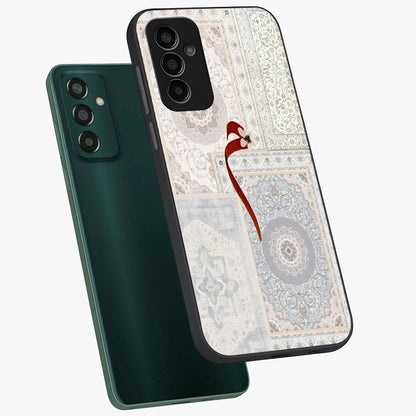 White Aesthetic Bow Glass Case displayed in angled mockup highlighting clean bow design with soft aesthetic style.