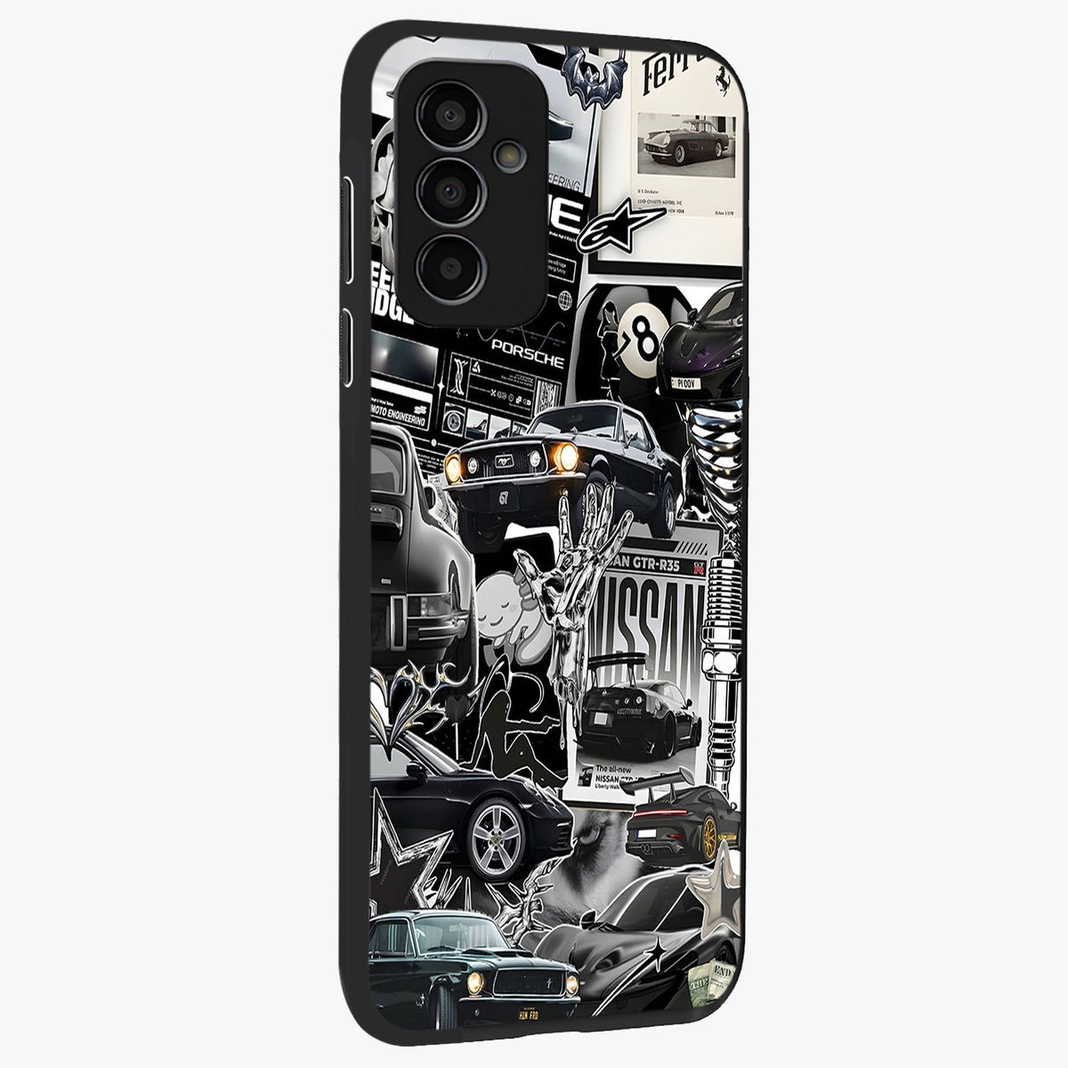 Aesthetic Dark Love Glass Case upright view showcasing dramatic romantic artwork with modern aesthetic style.