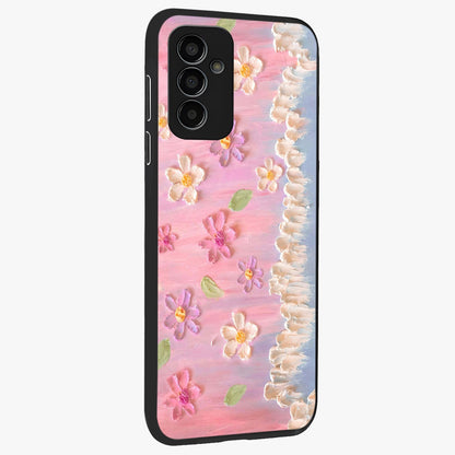 Dreamy Painted Garden Glass Case upright view showcasing vibrant floral garden artwork with artistic nature theme.