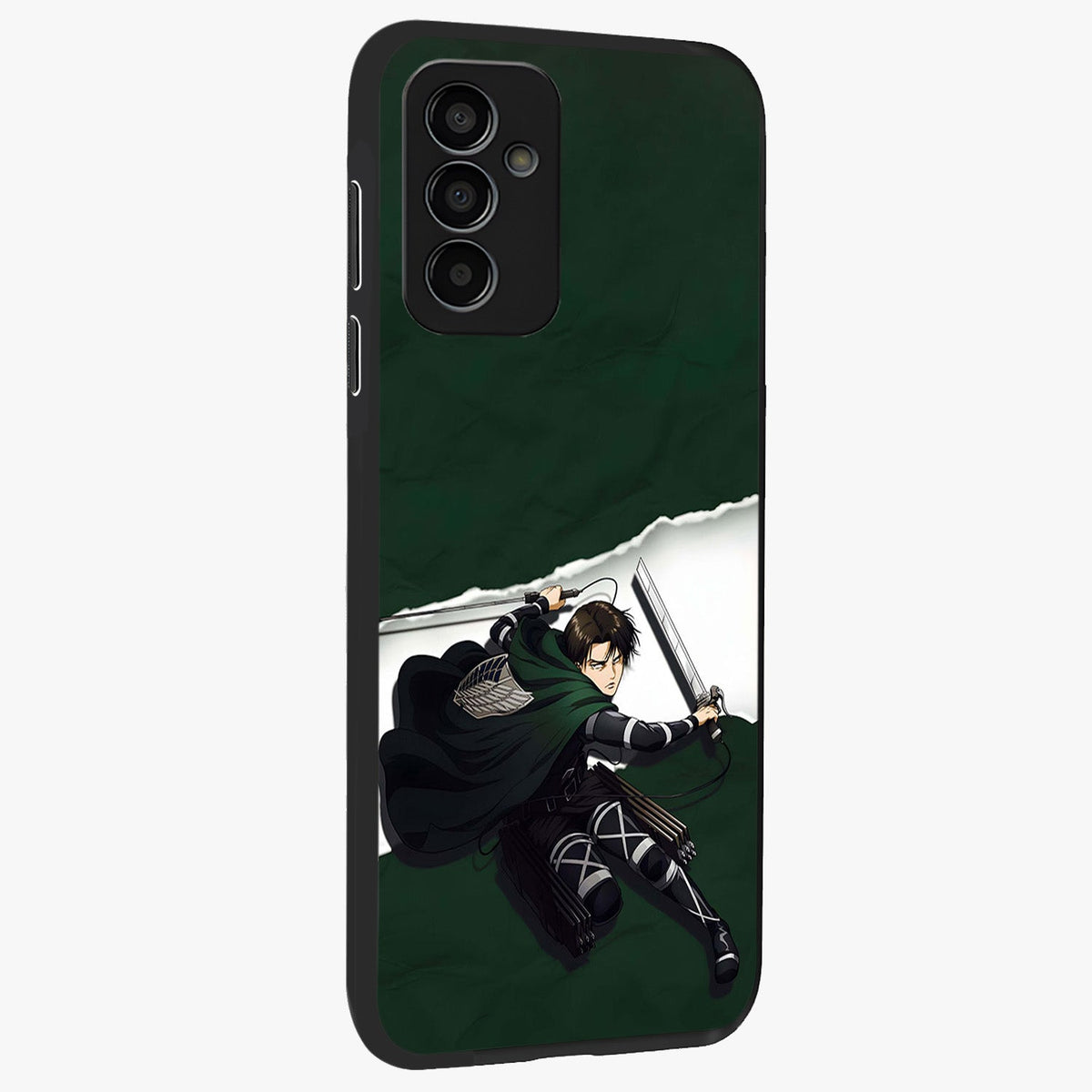 Emerald War Vanguard Glass Case upright view showcasing dramatic warrior artwork with bold fantasy theme.
