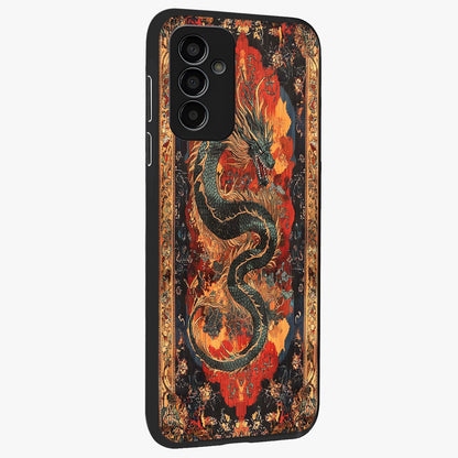 Inferno Dragon Soul Glass Case upright view showcasing intense dragon artwork with fantasy fire theme.