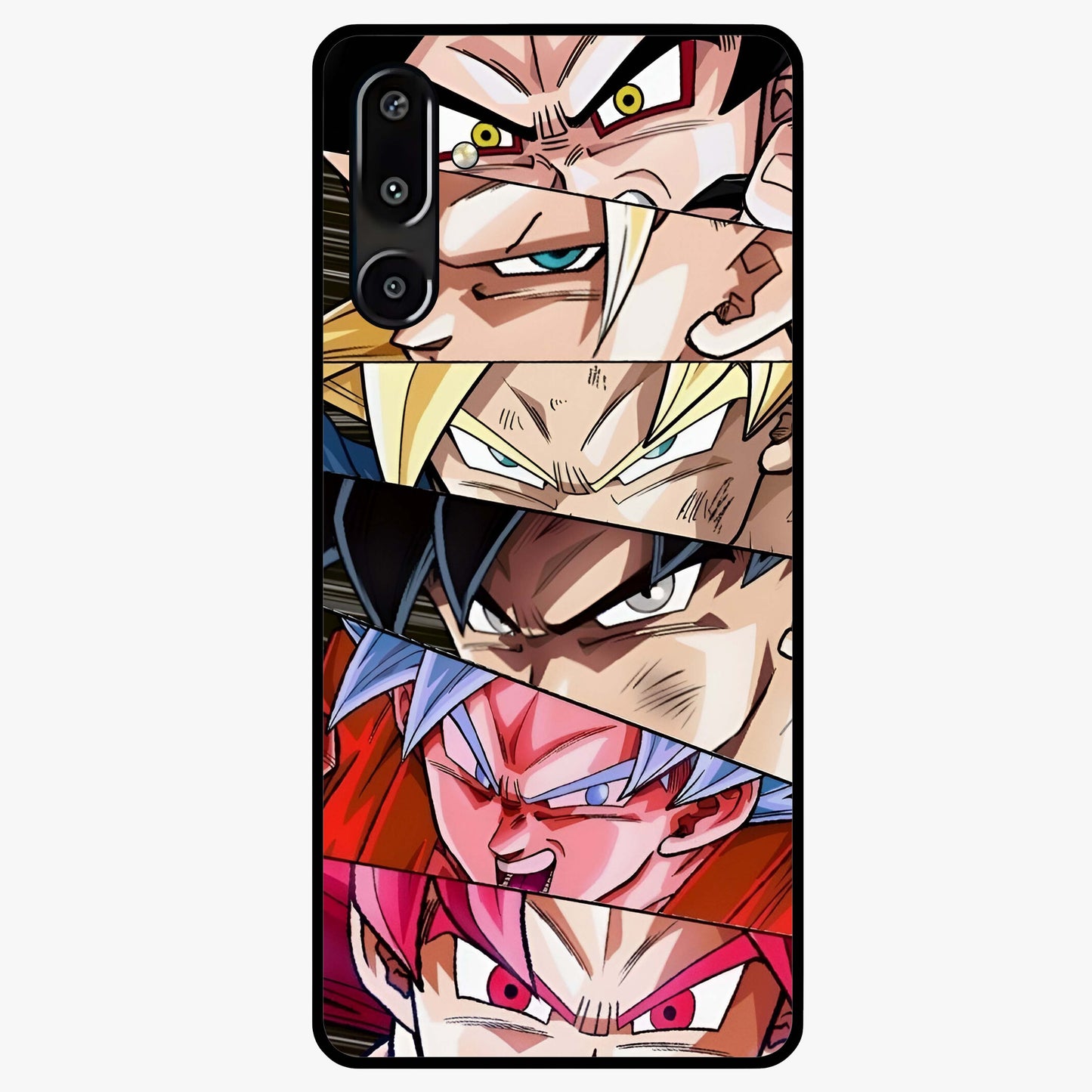 Anime Character Glass Case showing flat back view with vibrant anime artwork and glossy glass finish.