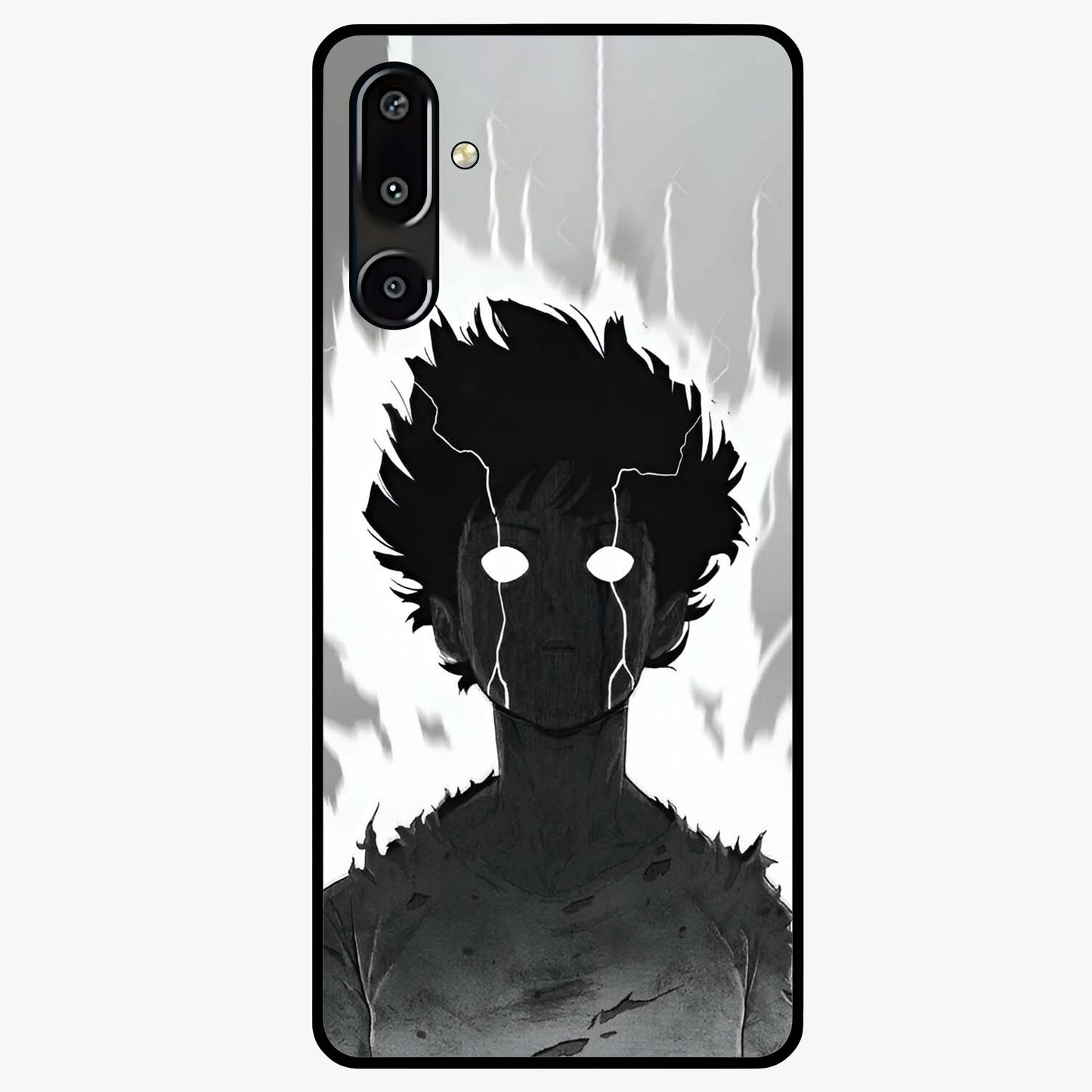 Awakened Inner Rage Glass Case showing flat back view with intense artistic artwork and glossy glass finish.
