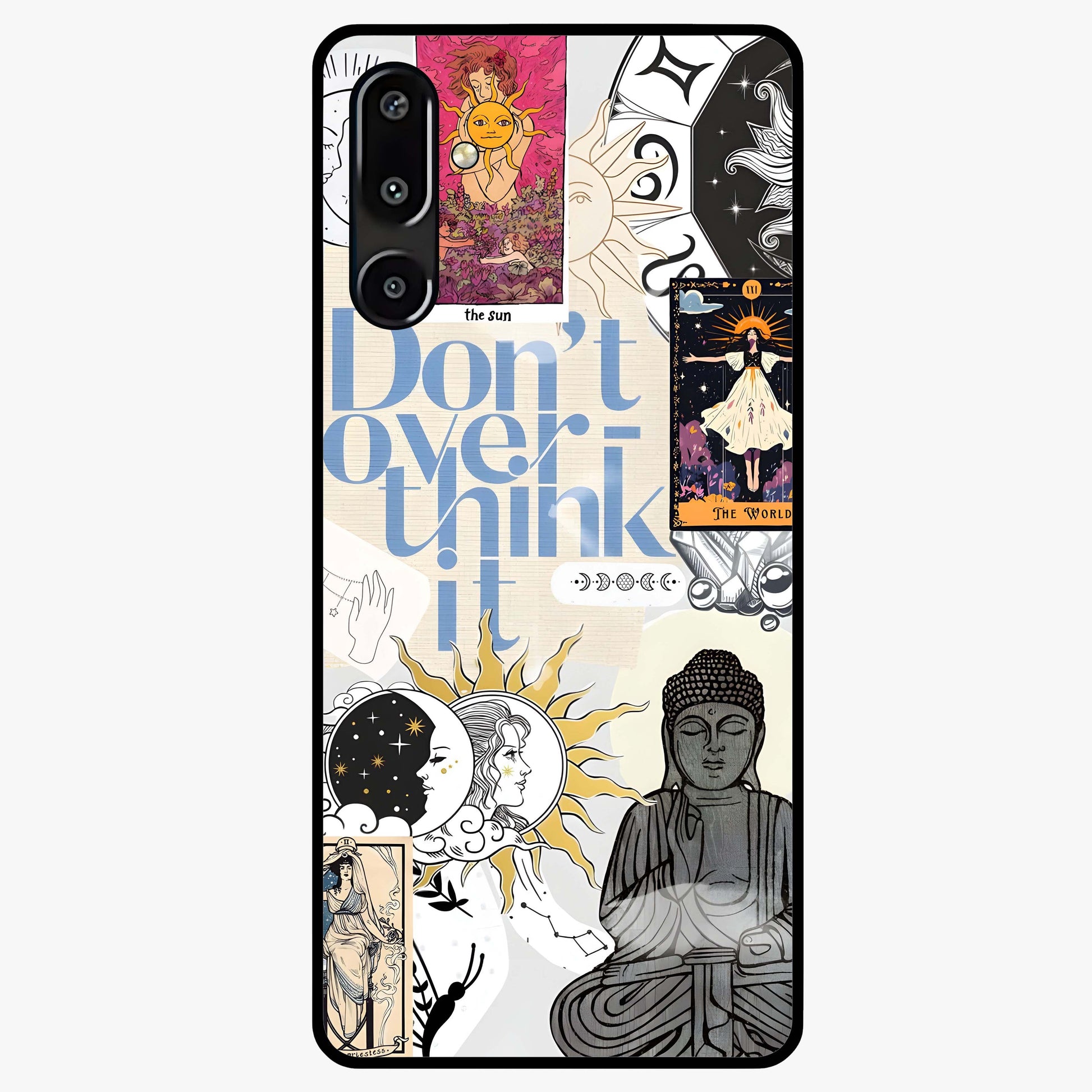 Ethereal Thoughts Glass Case showing flat back view with dreamy artistic artwork and glossy glass finish.