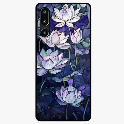 Gloss Petal Rush Glass Case showing flat back view with glossy flower petal artwork and smooth glass finish.