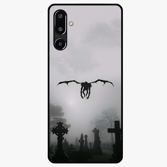 Graveyard Shadow Descent Glass Case showing flat back view with dark graveyard themed artwork and glossy glass finish.