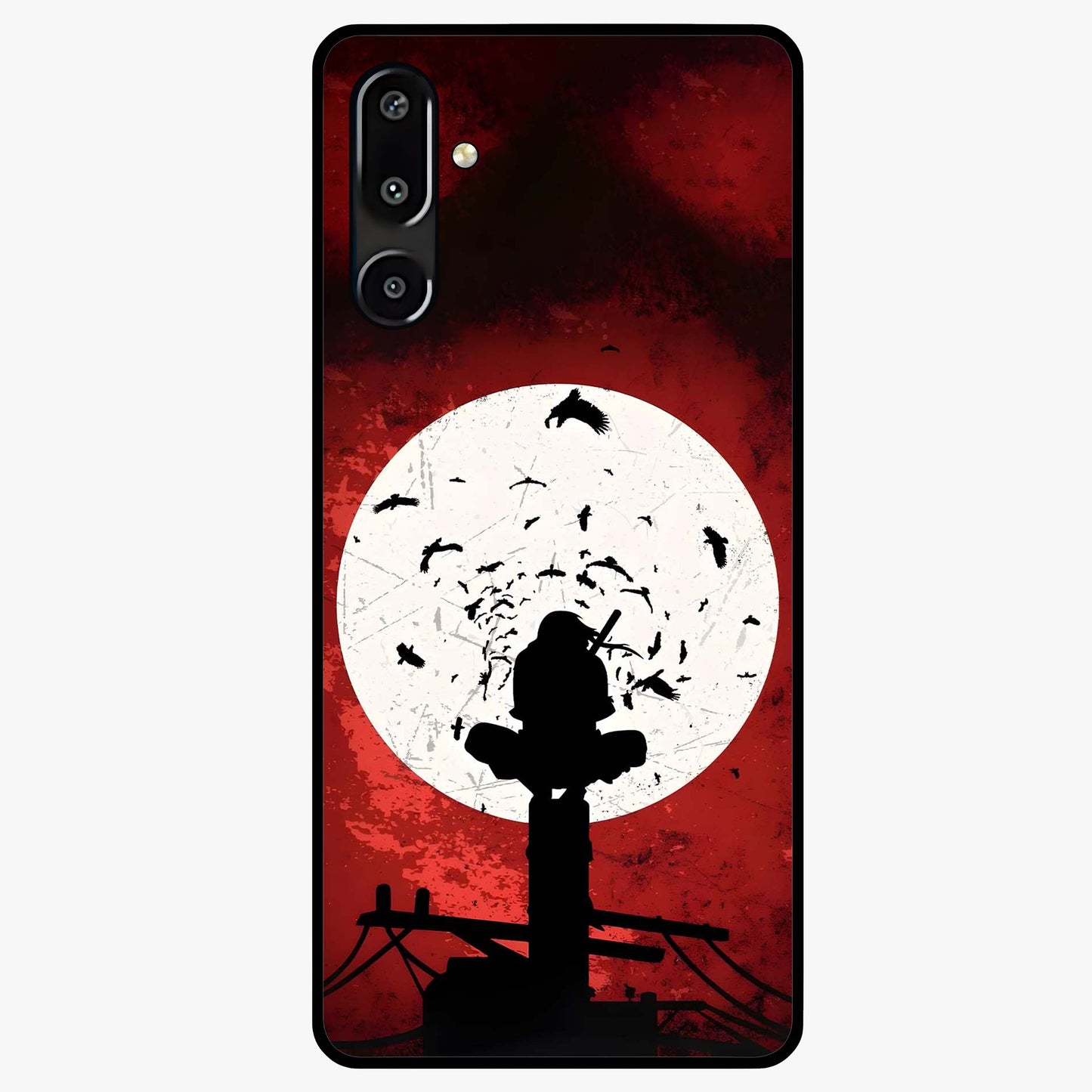 Itachi Limited Edition Naruto Anime Glass Case showing flat back view with iconic anime character artwork and glossy glass finish.
