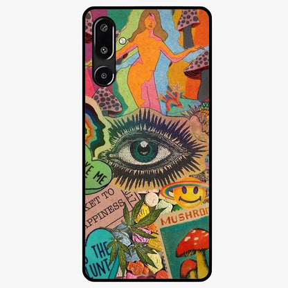 Mystic Eye Wonderland Glass Case showing flat back view with mystical eye themed artwork and glossy glass finish.