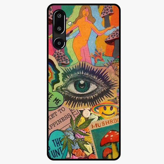 Mystic Eye Wonderland Glass Case showing flat back view with mystical eye themed artwork and glossy glass finish.