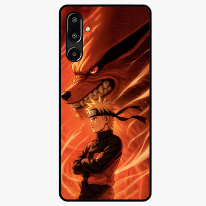 Nine Tails Legacy Glass Case showing flat back view with powerful nine-tailed fox inspired artwork and glossy glass finish.