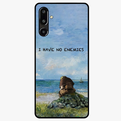 Peace Beyond War Glass Case showing flat back view with symbolic peace themed artwork and glossy glass finish.