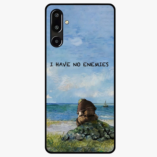 Peace Beyond War Glass Case showing flat back view with symbolic peace themed artwork and glossy glass finish.