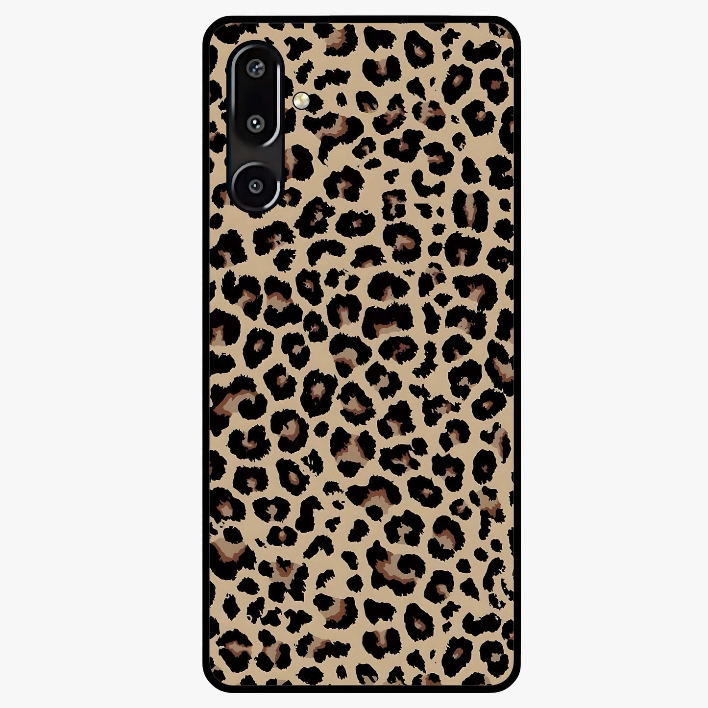 Savage Chic Pattern Glass Case showing flat back view with stylish patterned artwork and glossy glass finish.