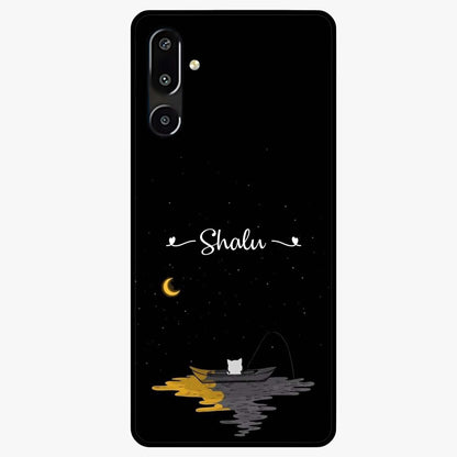 Silent Night Row Glass Case showing flat back view with calm night themed artwork and glossy glass finish.