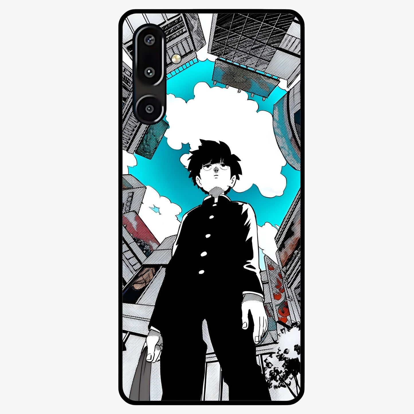 Silent Psychic Awakening Glass Case showing flat back view with mystical psychic themed artwork and glossy glass finish.