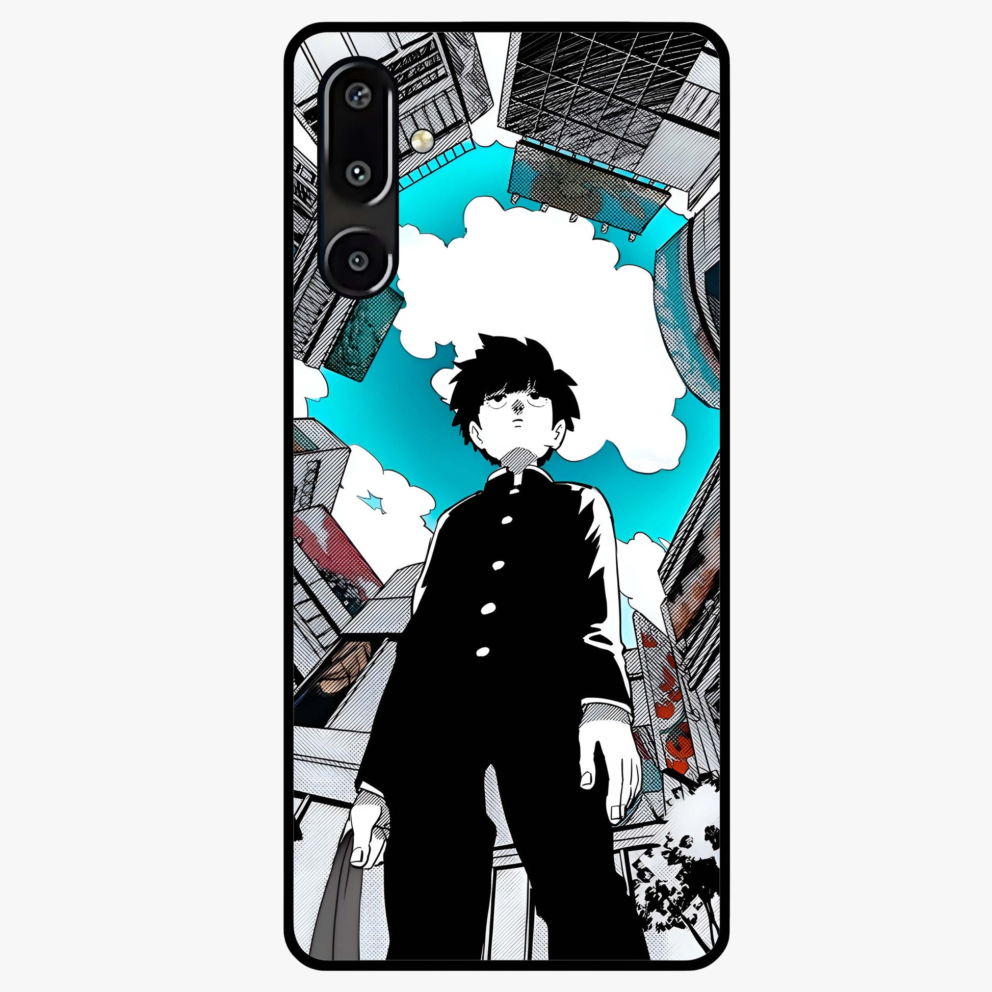 Silent Psychic Awakening Glass Case showing flat back view with mystical psychic themed artwork and glossy glass finish.