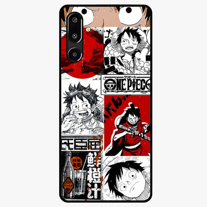 Strawhat Chaos Panels Glass Case showing flat back view with anime inspired chaos panel artwork and glossy glass finish.