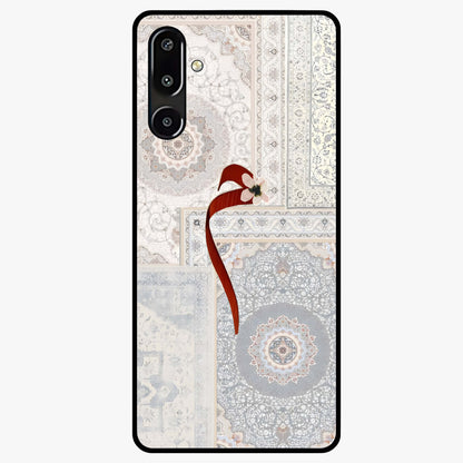 White Aesthetic Bow Glass Case showing flat back view with minimal bow artwork and glossy glass finish.