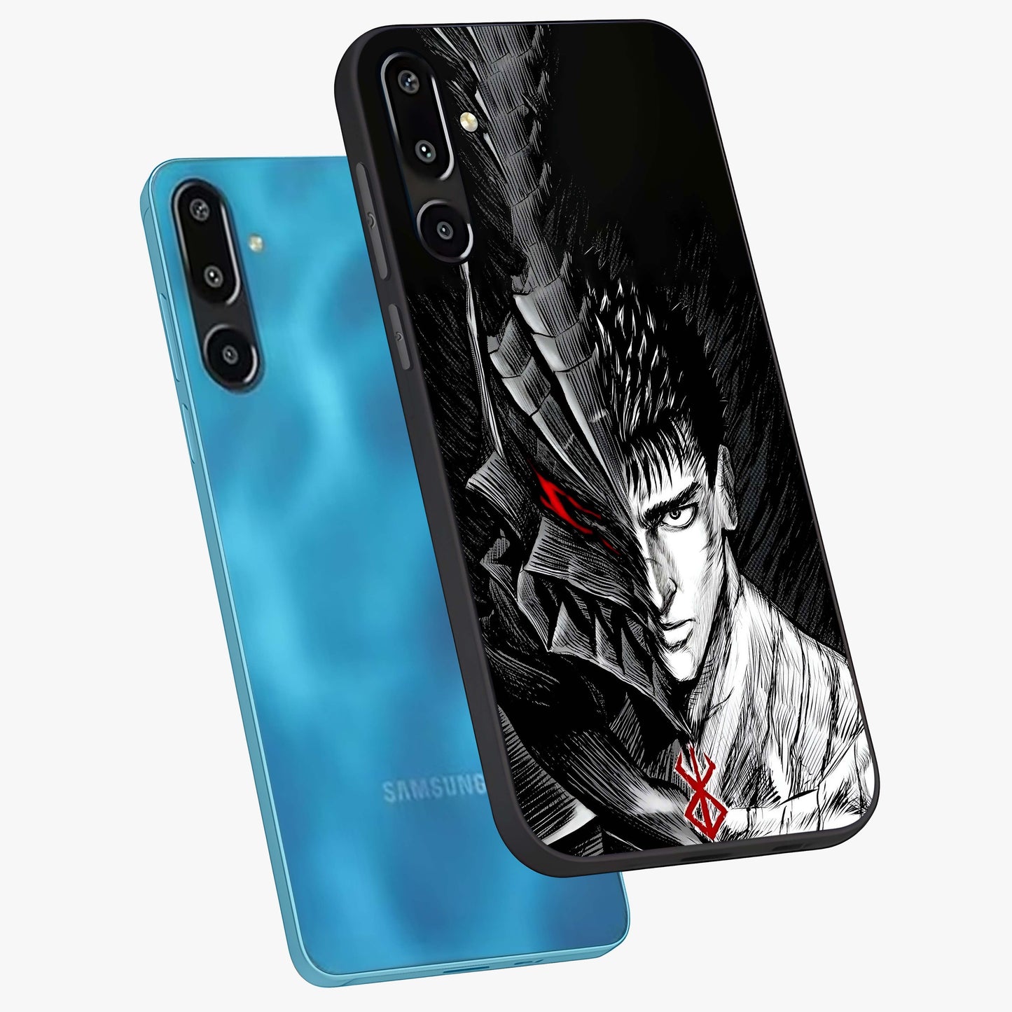 Berserker Blood Oath Glass Case displayed in angled mockup highlighting dark fantasy graphic design and powerful theme.