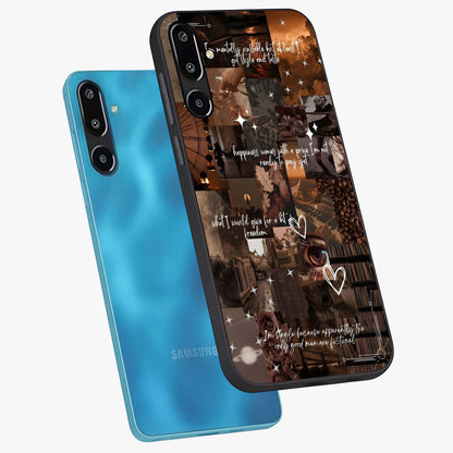 Bittersweet Aesthetic Chaos Glass Case displayed in angled mockup highlighting expressive abstract artwork and edgy aesthetic theme.