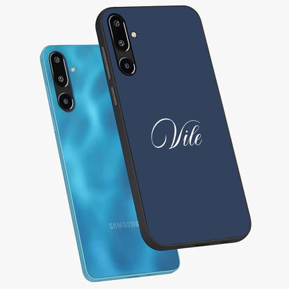 Blue Vintage Floral Pattern Glass Case showing flat back view with elegant vintage floral artwork and glossy glass finish.