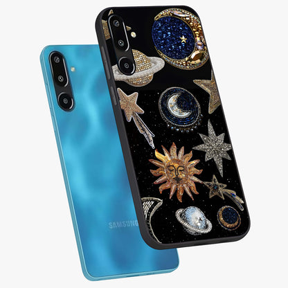 Celestial Gem Constellations Glass Case displayed in angled mockup highlighting gemstone inspired constellation design.